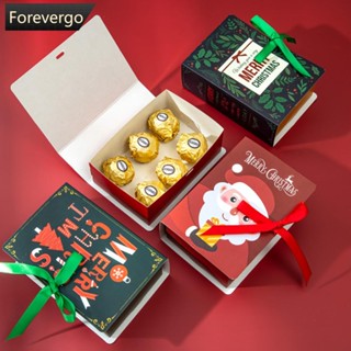 Forevergo ถุงขนม รูปหนังสือคริสต์มาส สําหรับตกแต่งบ้าน วันปีใหม่ 1 ชิ้น V9W1