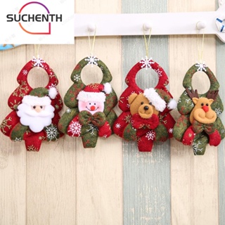 Suchenth จี้ตุ๊กตาซานตาคลอส สโนว์แมน น้ําหนักเบา สําหรับตกแต่งต้นคริสต์มาส DIY 3 ชิ้น