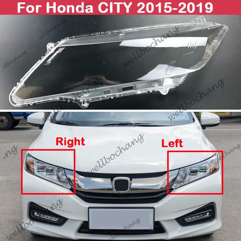 ฝาครอบเลนส์ไฟหน้ารถยนต์ ซ้าย และขวา แบบเปลี่ยน สําหรับ Honda City 2014 2015 2016 2017
