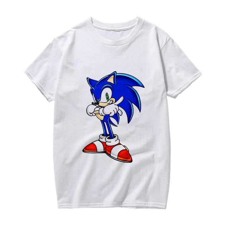 HH เสื้อยืด Sonic The Hedgehog เม่นที่มาพร้อมสายฟ้า เท่ห์ๆ #Sonic #โซนิค #เม่นสายฟ้า เสื้อยืดผ้าฝ้าย