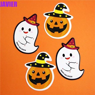 Javier การ์ดกระดาษ รูปฟักทองผี DIY สําหรับตกแต่งปาร์ตี้ฮาโลวีน