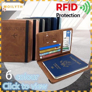 Moilyth RFID กระเป๋าใส่หนังสือเดินทาง แบบหนัง กันน้ํา บางพิเศษ แบบพกพา อเนกประสงค์