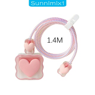 [Sunnimix1] เคสป้องกันสายชาร์จ USB ลายการ์ตูนน่ารัก สําหรับโทรศัพท์มือถือ