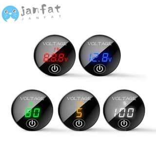 Janfat แผงโวลต์มิเตอร์ดิจิทัล หน้าจอ LED DC 5V-48V พร้อมสวิตช์สัมผัส คุณภาพสูง สําหรับรถยนต์ รถจักรยานยนต์