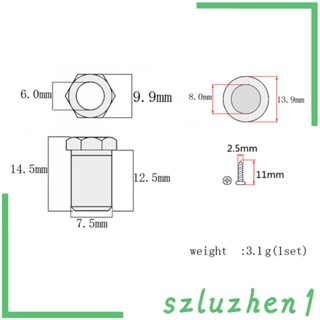 [Szluzhen1] บูชเกลียวหกเหลี่ยม และปลอกโลหะ และสกรูเมาท์ สําหรับกล่องหมุด