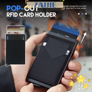 Zaijie24 กระเป๋าสตางค์อลูมิเนียม ขนาดเล็ก สําหรับใส่บัตรเครดิต RFID