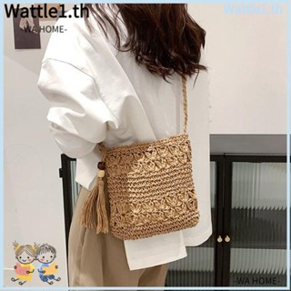 Wttle กระเป๋าสะพายไหล่ ประดับพู่ กระเป๋าเมสเซนเจอร์ กระเป๋าชายหาด