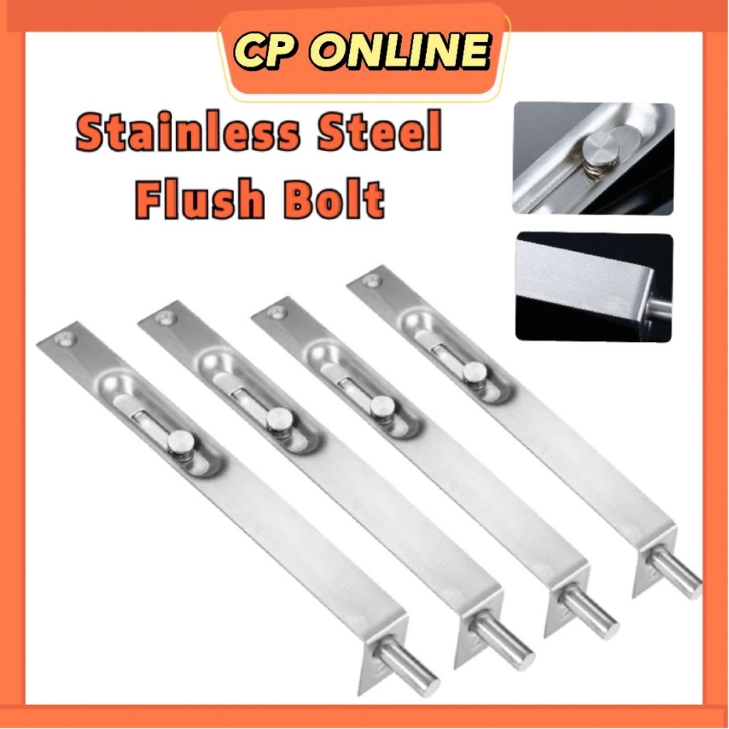 CP ONLINE ชุดสแตนเลส/ Flush Bolt/ กลอนประตูเชื่อมสลักประตูเชื่อมย่าง Pintu Grill Selak Pintu 圆制 插门