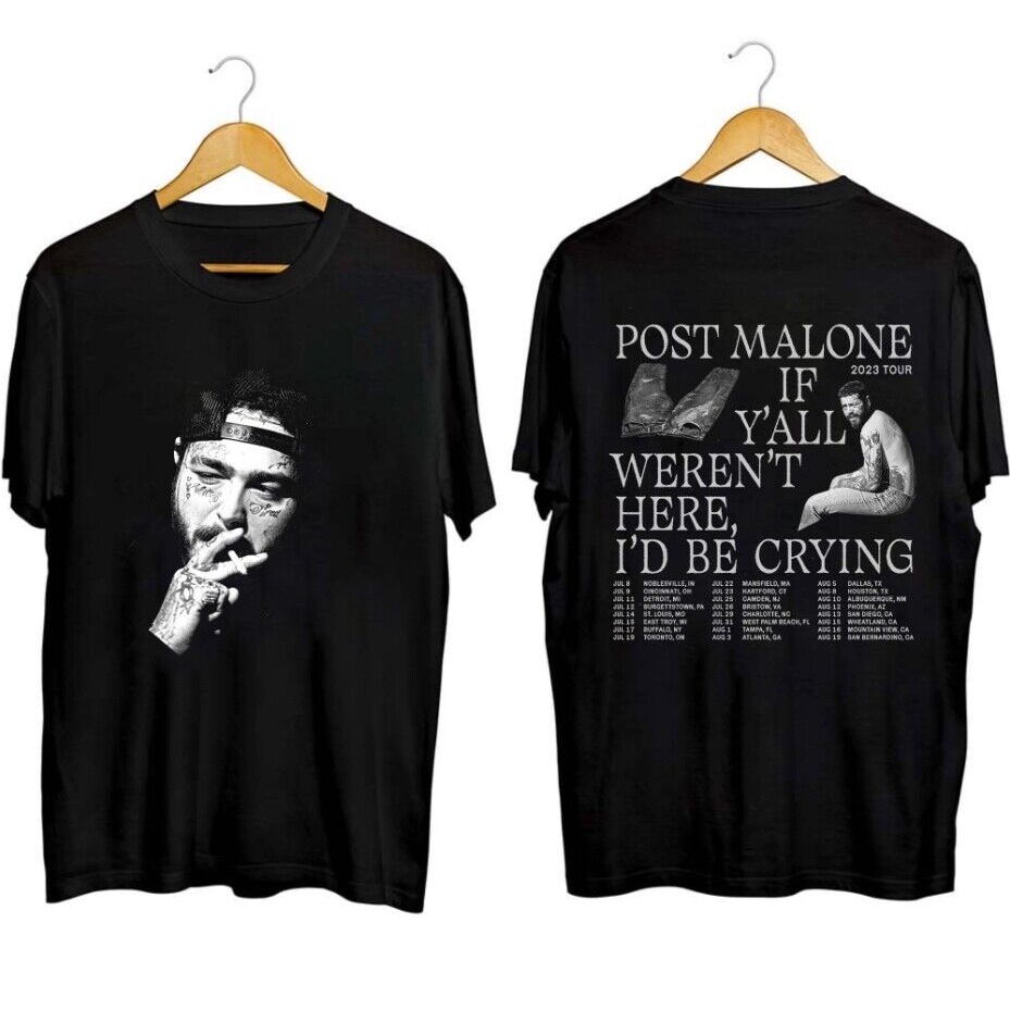 เสื้อเลือกตั้ง Post Malone : 2023 World TOUR T-SHIRT เสื้อยืด