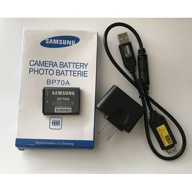 แบตเตอรี่กล้อง BP70A ที่ชาร์จ สายเคเบิลข้อมูล สําหรับ Samsung PL20 PL80 PL100 PL120 PL170