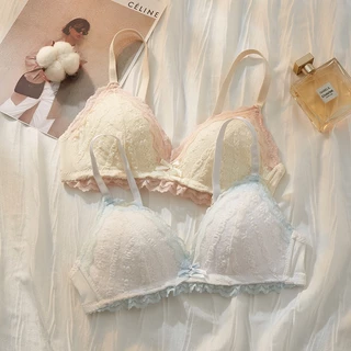 🎀bearbra🎀ชุดชั้นในสตรี ฤดูร้อน บางเฉียบ หน้าอกเล็ก รวบรวม ไม่มีแหวนเหล็ก นักเรียนหญิง รับเต้านม ชุดชั้นใน