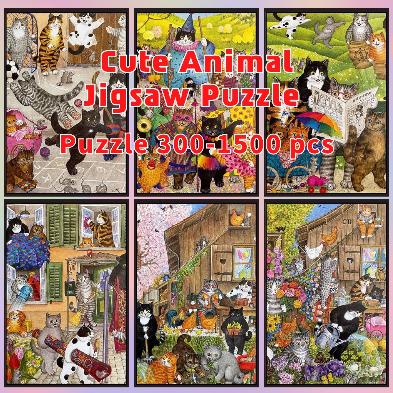 📣พร้อมส่ง📣【Cute Animal】jigsaw puzzle-จิ๊กซอว์-300-1000-ชิ้น- ชิ้นของเด็ก จิ๊กซอว์ไม้ 1000 ชิ้น จิ๊กซอว์ 1000 ชิ้นสำหรับผู้ใหญ่ จิ๊กซอ จิ๊กซอว์ 500 ชิ้น🧩4จิ๊กซอว์ 1000 ชิ้น สำหรับ ผู้ใหญ่ ตัวต่อจิ๊กซอว์ จิ๊กซอว์ การ์ตูน