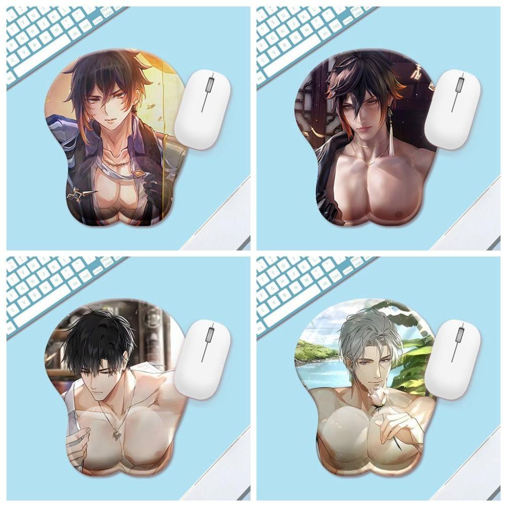 Blazesky Anime 3D Mouse Pad, 3D Stereo Bobo Series 3D Breast Mousepad, Wrist Guard Mouse Pad Beauty Chest Ergonomic สบายข้อมือแล็ปท็อป