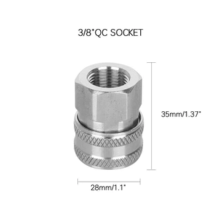 ข้อต่อสวมเร็ว 3/8 ข้อต่อสวมเร็วสแตนเลส เครื่องฉีดน้ำแรงดันสูง ท่อแรงดันสูง ข้อต่อสวมเร็ว