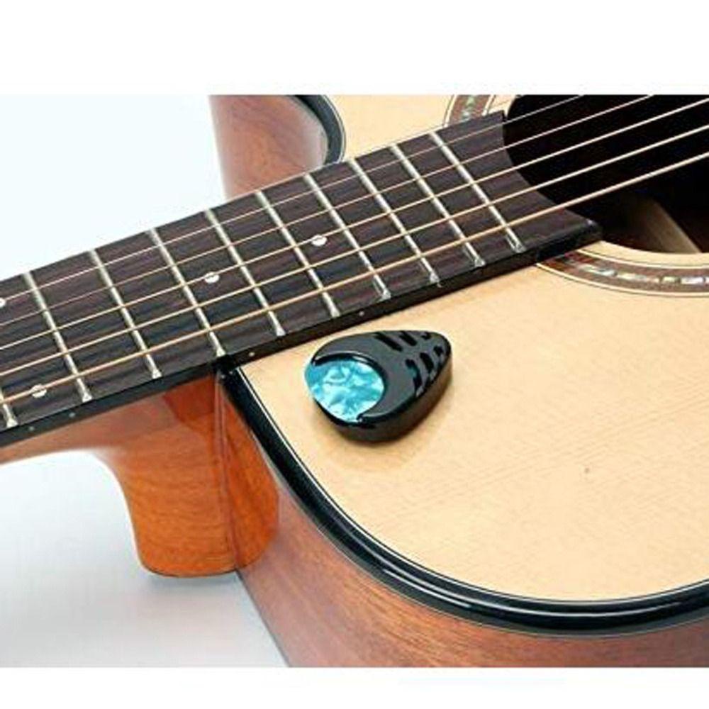 SOMEDAY 10PCS Guitar Picks & Guitar Pick Holder, Random Color Stick-on Holder Acoustic Guitar Pick, Guitar Paddle Amber Artistic 0.46/0.71/1.0MM Finger Guitar Pick Ukulele ราคา ถูกที่สุด ดีลบีเคเค แกลเลอรีภาพที่ 8