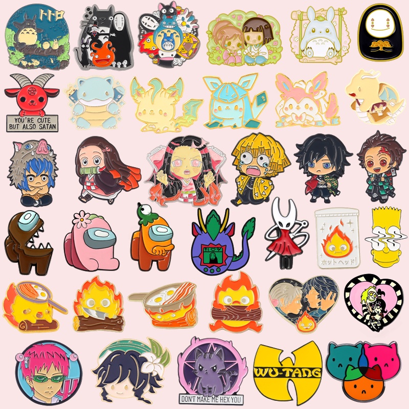 เข็มกลัดเคลือบ ลายการ์ตูนอนิเมะ 50 แบบ ของขวัญ สําหรับเพื่อน ขายส่ง