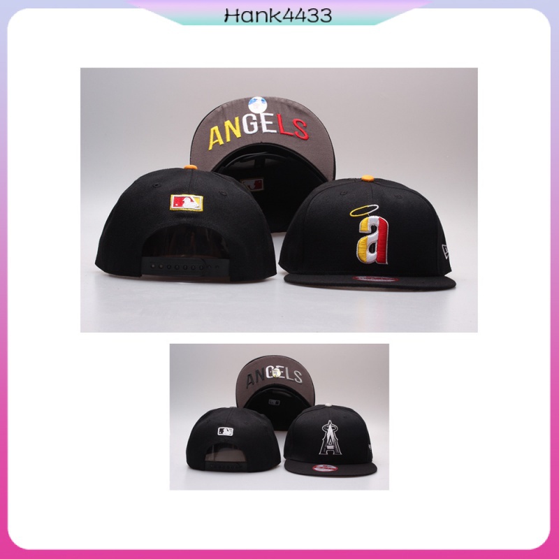 Angeles Los Angels MLB หมวกเบสบอล หมวกปีกแบน สีดํา สีเทา ป้องกันแสงแดด ลําลอง สําหรับทุกเพศ