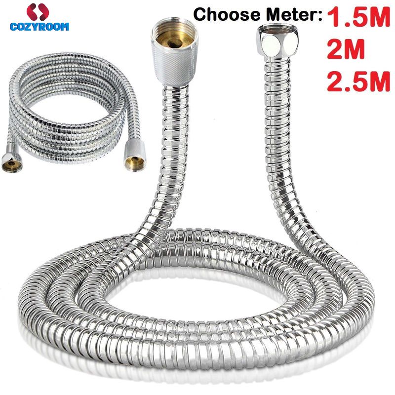 1.5 2m 3m สายฝักบัวสแตนเลสยืดหยุ่นห้องน้ำอาบน้ำหัวฝักบัวท่อเครื่องซักผ้า Bath เครื่องทำน้ำอุ่นมือถือท่อ cynthia