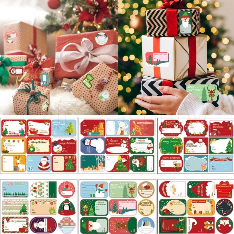 สติกเกอร์ซีล ลาย Merry Christmas สําหรับตกแต่งสมุดภาพ กล่องของขวัญคริสต์มาส DIY