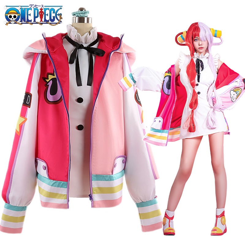 【Manmei】วิกผมคอสเพลย์ One Piece Uta สีแดง