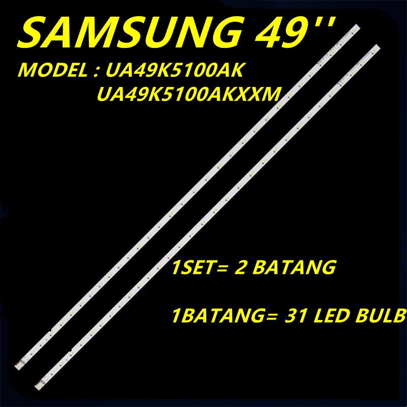 ใหม่ แบ็คไลท์ทีวี LED UA49K5100AK UA49K5100AK xxm Samsung 49 LAMPU TV ua49k510 2 ชิ้น ต่อชุด