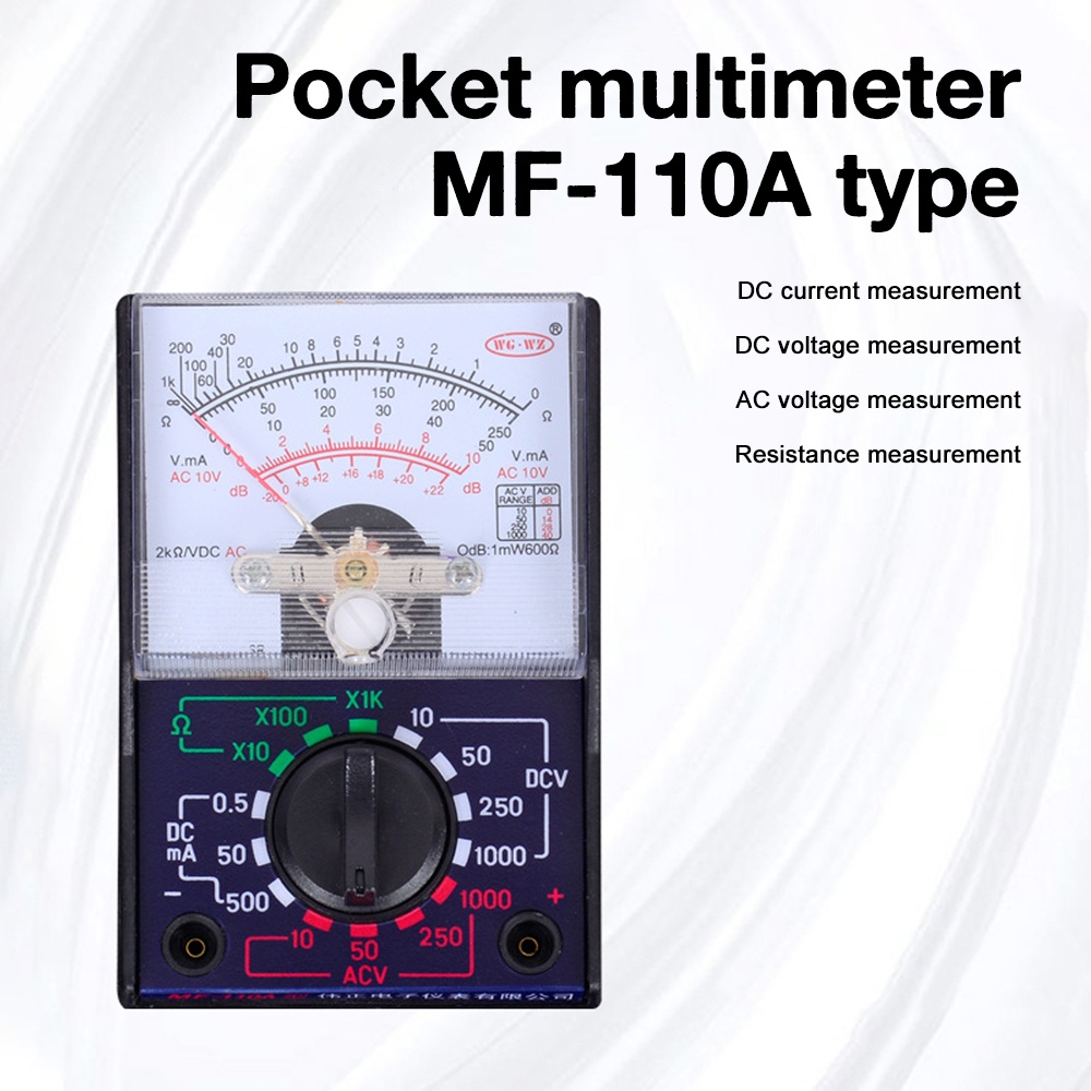 Pcbfun Mf - 110a เครื่องทดสอบมัลติมิเตอร์ไฟฟ้า Ac / dc โวลต์มิเตอร์แอมมิเตอร์โอห์มมิเตอร์ แบบอนาล็อก