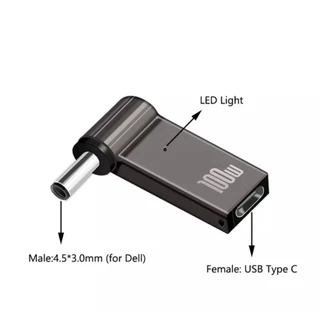 100W USB TypeC To Dc Power Jack Connector USB C To Universal Laptop Power Adapterปลั๊กแปลงสำหรับcomputer Noteboobkทุกรุน