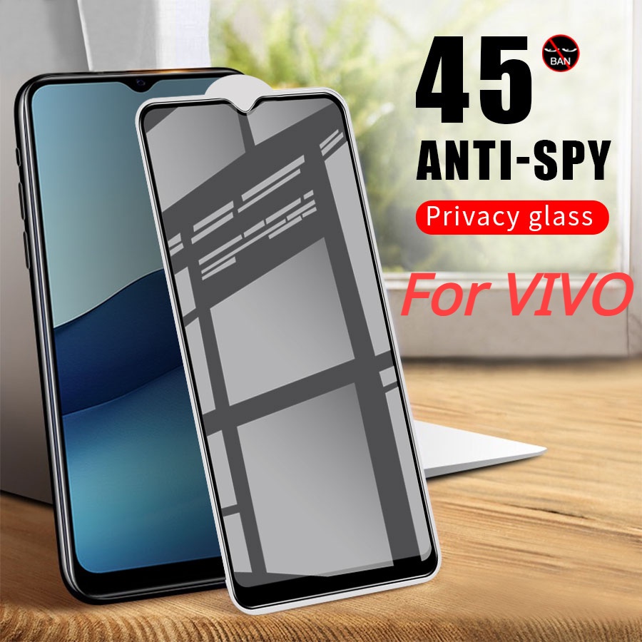 กระจกนิรภัยกันรอยหน้าจอ แบบเต็มจอ เพื่อความเป็นส่วนตัว สําหรับ VIVO X60 X70 X80 X90 V29e V27 V25 V23e V21 V20 Pro V11 V15 V17 V19 Y02 Y02t Y02a Y15a Y15s Y16 Y11 Y12i  Y19 Y12 Y17 Y20 Y21 Y21T Y33T Y30 Y50 Y35 Y36 Y52 Y55 Y73 Y76 Y77 Y78 Y17s
