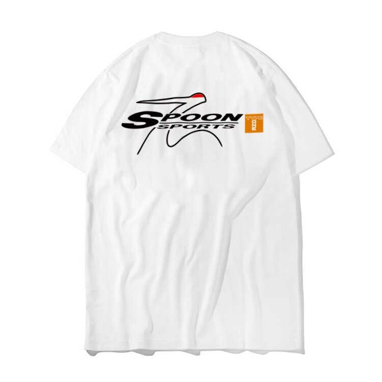 เสื้อยืดผู้ชาย Spoon sport T-shirt เสื้อยืดแขนครึ่ง พิมพ์ลายรถยนต์ Honda SPOON SPORTS CIVIC Fit GK t