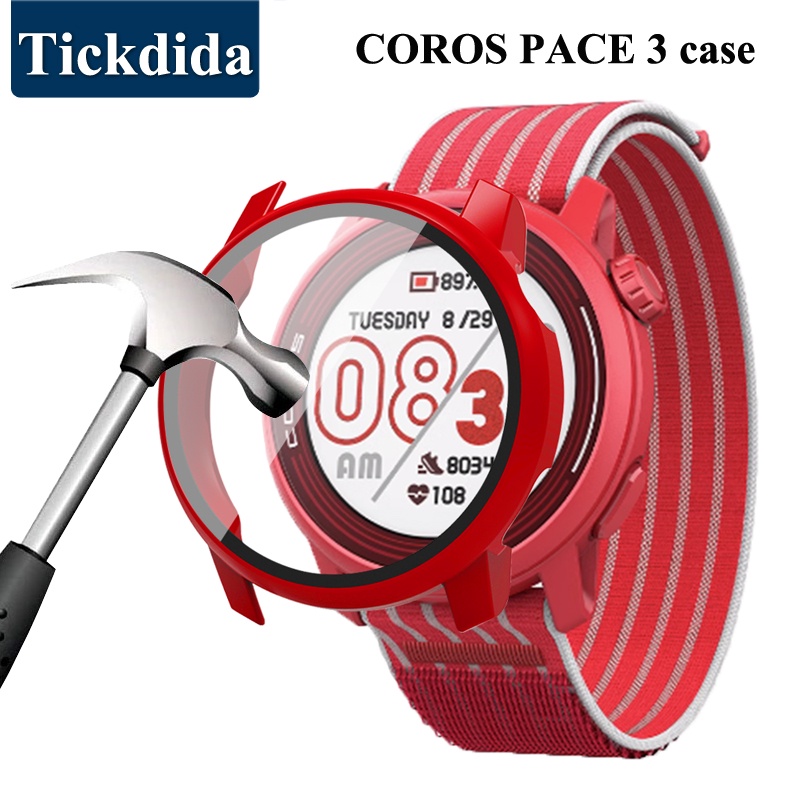 กรณีแก้วสําหรับ COROS Pace 3 ป้องกันหน้าจอคลุมทั้งหมดสําหรับ COROS Pace3 ฟิล์ม Hard เคสป้องกัน