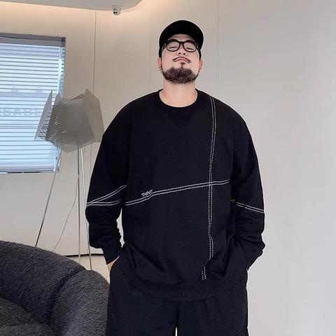 เสื้อยืดกันหนาว คอกลม แขนยาว ทรงหลวม โอเวอร์ไซซ์ XL-8XL รูปที่ 2
