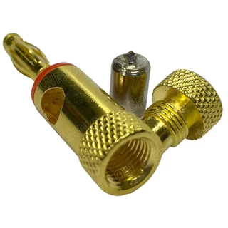 [ 1ชุด/4ตัว ] BNN-014-GL ปลั๊กบานาน่าเครื่องเสียง ตัวผู้ Male ∅4 mm ชุบทอง gold Banana Plug Audio Grade ปลั๊กกล้วย ชุ...