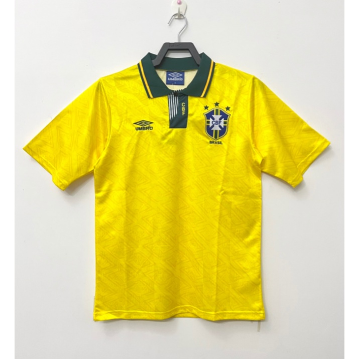 เสื้อกีฬาแขนสั้น ลายทีมชาติฟุตบอล Brazil 91-93 คุณภาพสูง สไตล์วินเทจ ไซซ์ S - XXL
