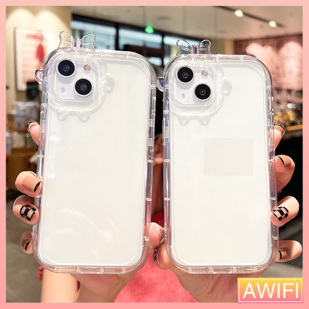 AWIFI เคสกล้องลูกเจี๊ยบสีใส เคสนิ่ม รุ่น 15 15PRO 7p 8p xr xs xsmax 11 12 12promax 13 13promax 14 14pro 14promax #040