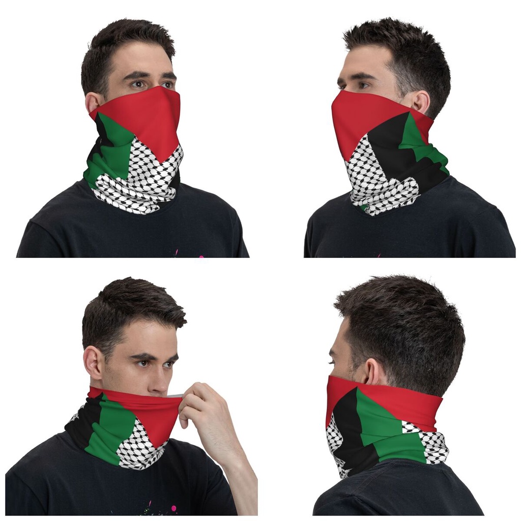 ผ้าพันคอ ป้องกันลม พิมพ์ลายธงปาเลสไตน์ Kufiya Keffiyeh แฟชั่นฤดูหนาว สําหรับผู้ชาย และผู้หญิง
