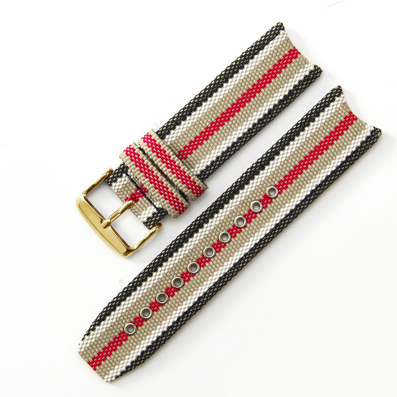 สายนาฬิกาข้อมือ ผ้าแคนวาส ไนล่อน 22 มม. สําหรับ Burberry BU7600 7601 7602 Series
