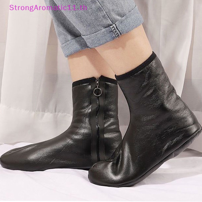 ถุงเท้าหนัง ผ้ากํามะหยี่ แบบหนา แบบนิ่ม กันลื่น ให้ความอบอุ่น เหมาะกับใส่ในร่ม แฟชั่นฤดูหนาว สําหรับผู้ชาย และผู้หญิง จํานวน 1 คู่