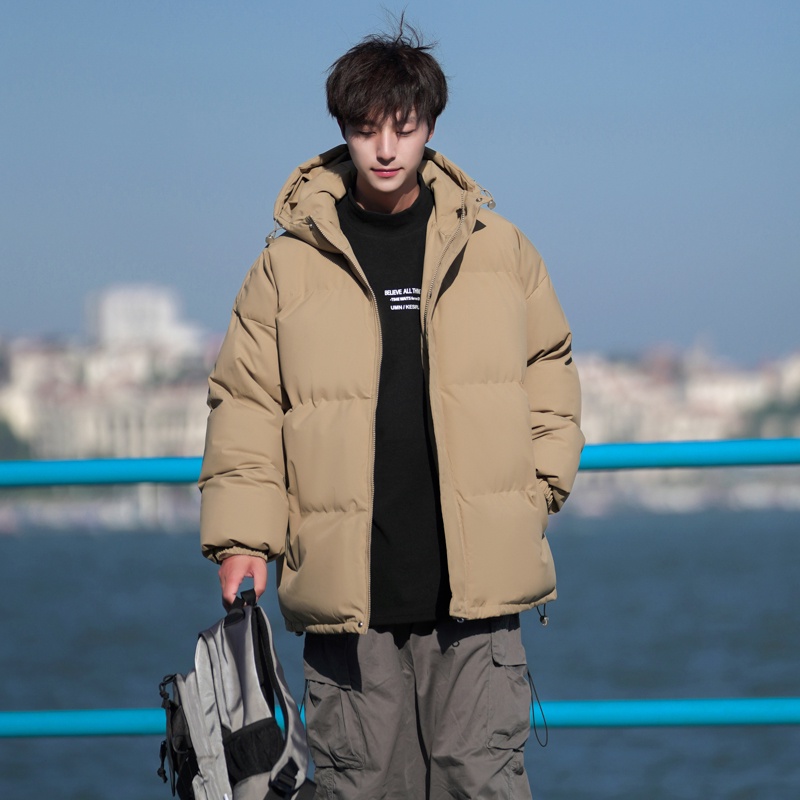 เสื้อโค้ทลําลอง ผ้าฝ้าย มีฮู้ด สีพื้น แฟชั่นฤดูหนาว สําหรับผู้ชาย และผู้หญิง 2023 NFNK
