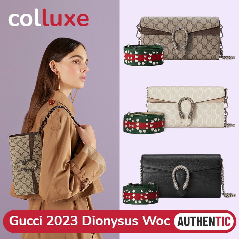 แบรนด์ใหม่และเป็นของแท้/กุชชี่ Gucci 2023 New Dionysus Woc Small 25cm Shoulder Bag 731782 กระเป๋า Messenger