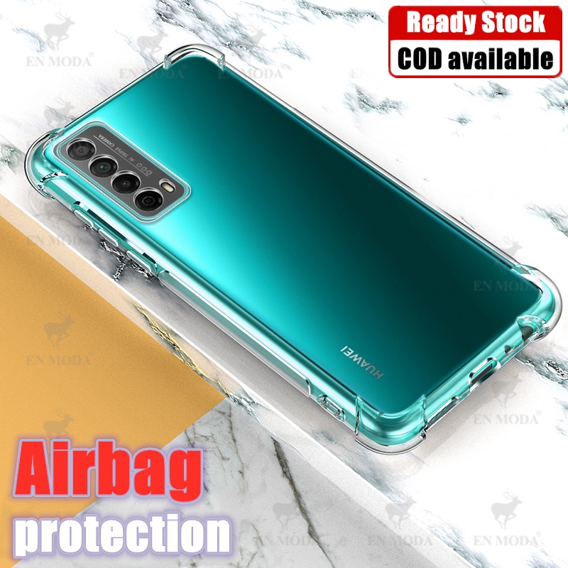 สําหรับ Huawei Y7a PPA-LX3 Slim Crystal Clear Soft Silicone Jelly Case พร้อมสี่มุมเสริมฝาครอบโปร่งใส