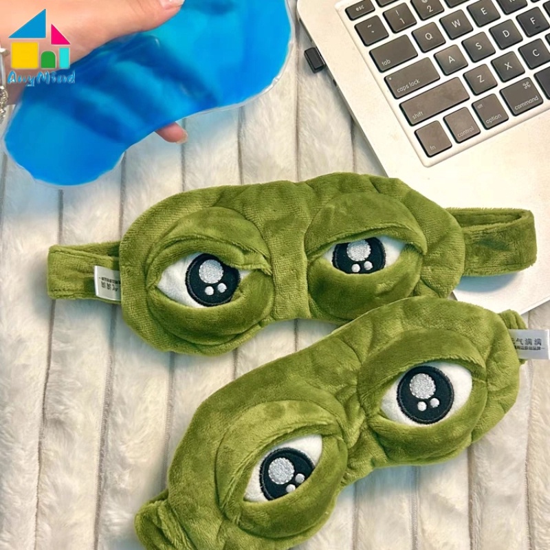 New ผ้าปิดตา Sad Frog แผ่นความเย็น ผ้าปิดตา หน้ากากปิดตา หน้ากากตากบ นอนหลับ กบเศร้า เสียใจ