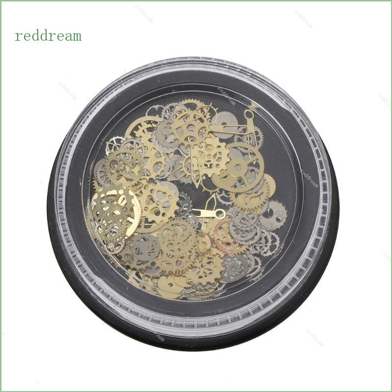 Redd จี้นาฬิกาเรซิ่น อีพ็อกซี่ รูปเฟืองเกียร์ สไตล์วินเทจ คละแบบ ขนาดเล็ก สีแดง สําหรับทําเครื่องประดับ 120 ชิ้น