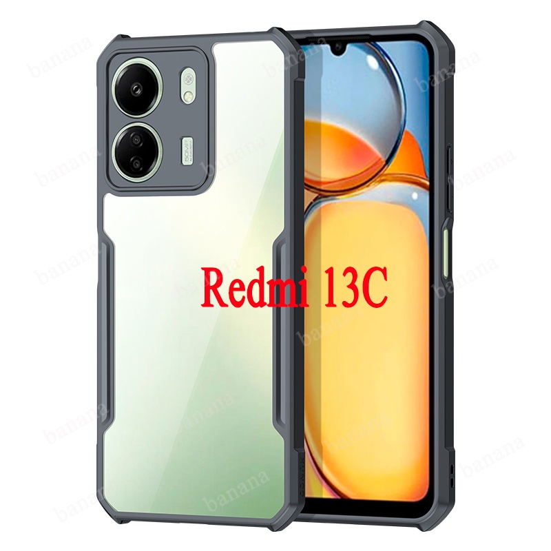 Redmi 13C เคสกันกระแทก PC & TPU ฝาหลังโปร่งใสสําหรับ Redmi 13 C