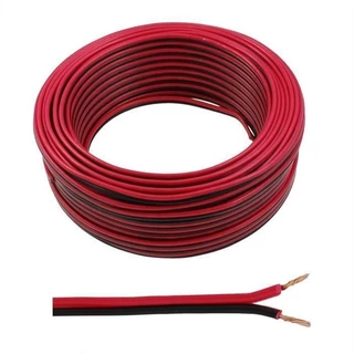 New Alitech สายลำโพง 50 เมตร ทองแดงแท้ 2*0.5 (สีดำ/แดง) speaker cable for Audio/pa/home