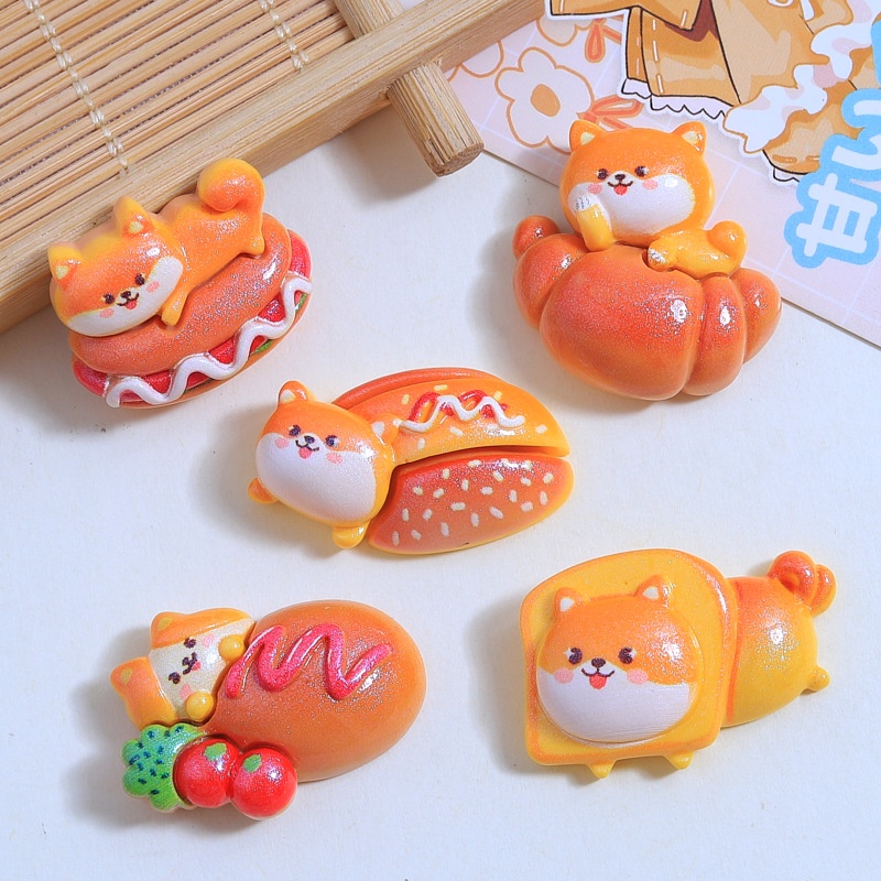 เรซิ่น diy เครื่องประดับ จี้เรซิ่น รูปการ์ตูนลูกสุนัข ขนาดเล็ก แบบสร้างสรรค์ diy สําหรับตกแต่งผม กิ๊บติดผม