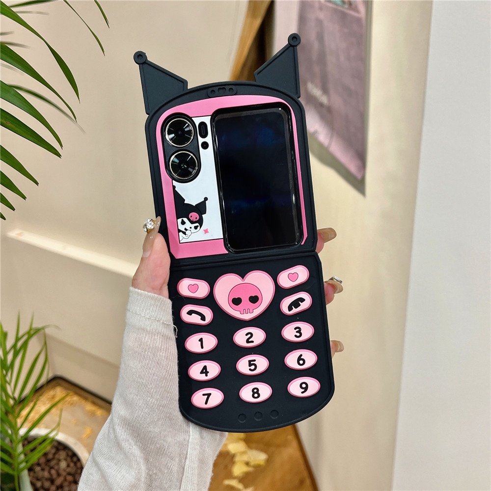 เคสโทรศัพท์มือถือแบบแข็ง ฝาพับ ลายคุโรมิน่ารัก สําหรับ OPPO Find N3 Flip 5G Find N2 Flip 5G
