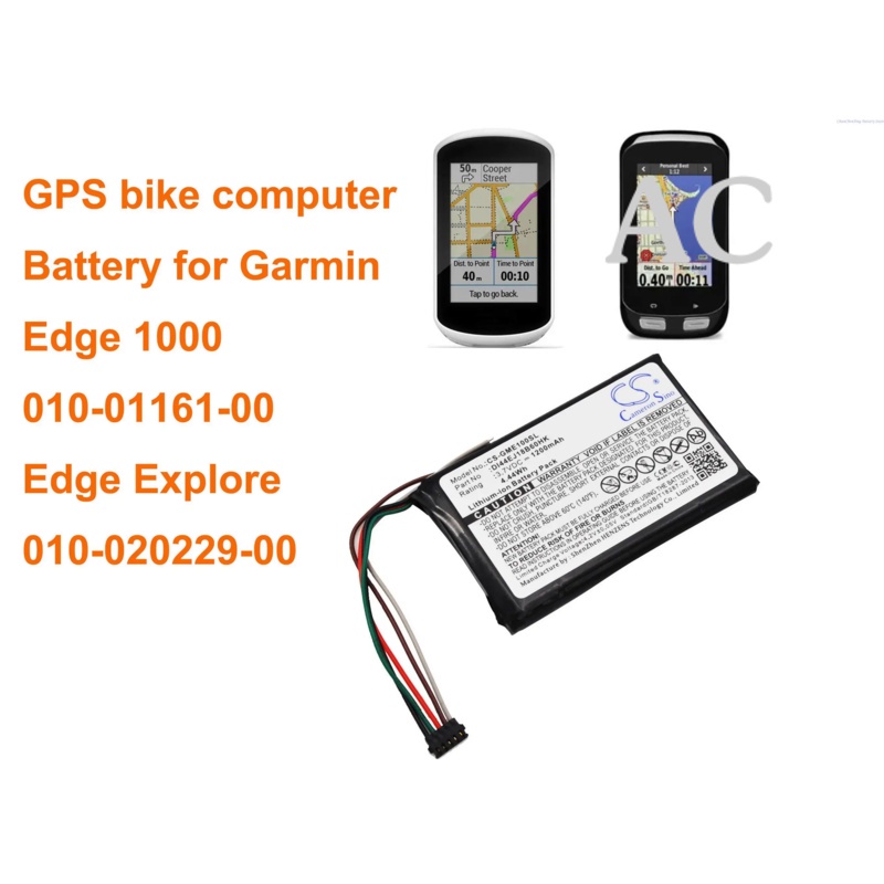 AC Cameron Sino 1200mAh GPS, Navigator Battery for Garmin 010-01161-00, Edge 1000