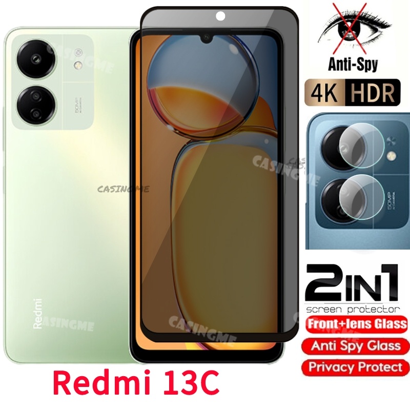 Redmi 14C 2024 กระจกนิรภัยส่วนตัว Anti-Spy คลุมทั้งหมดปกป้องหน้าจอ Anti Peek ฟิล์มความเป็นส่วนตัวสําหรับ Redmi13C Redmi 13C C13 13 C 4G 5G 2023 Anti Peek ฟิล์มความเป็นส่วนตัว