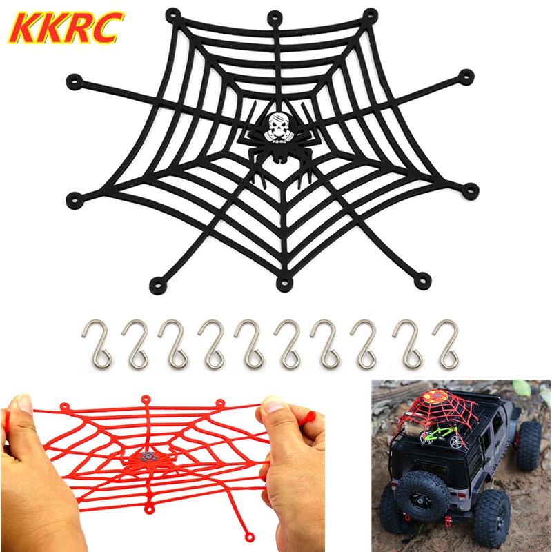RC รถกระเป๋าเดินทางแร็คหลังคาความยืดหยุ่นสุทธิ Spider Web สําหรับ 1/10 Scale RC Rock Crawler อุปกรณ์