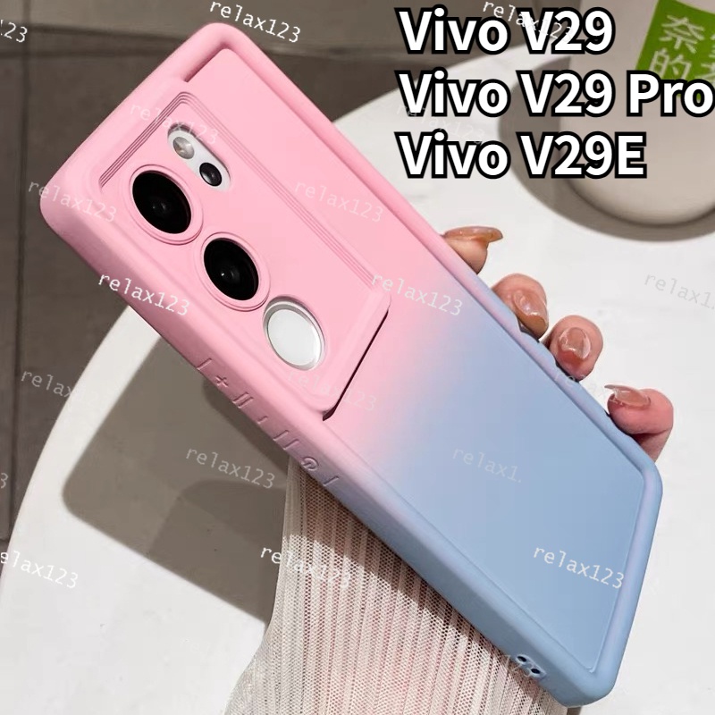 เคสโทรศัพท์มือถือแบบนิ่ม ผิวด้าน ไล่โทนสี สองสี สําหรับ Vivo V29 V 29 V 29E V29Pro 2023